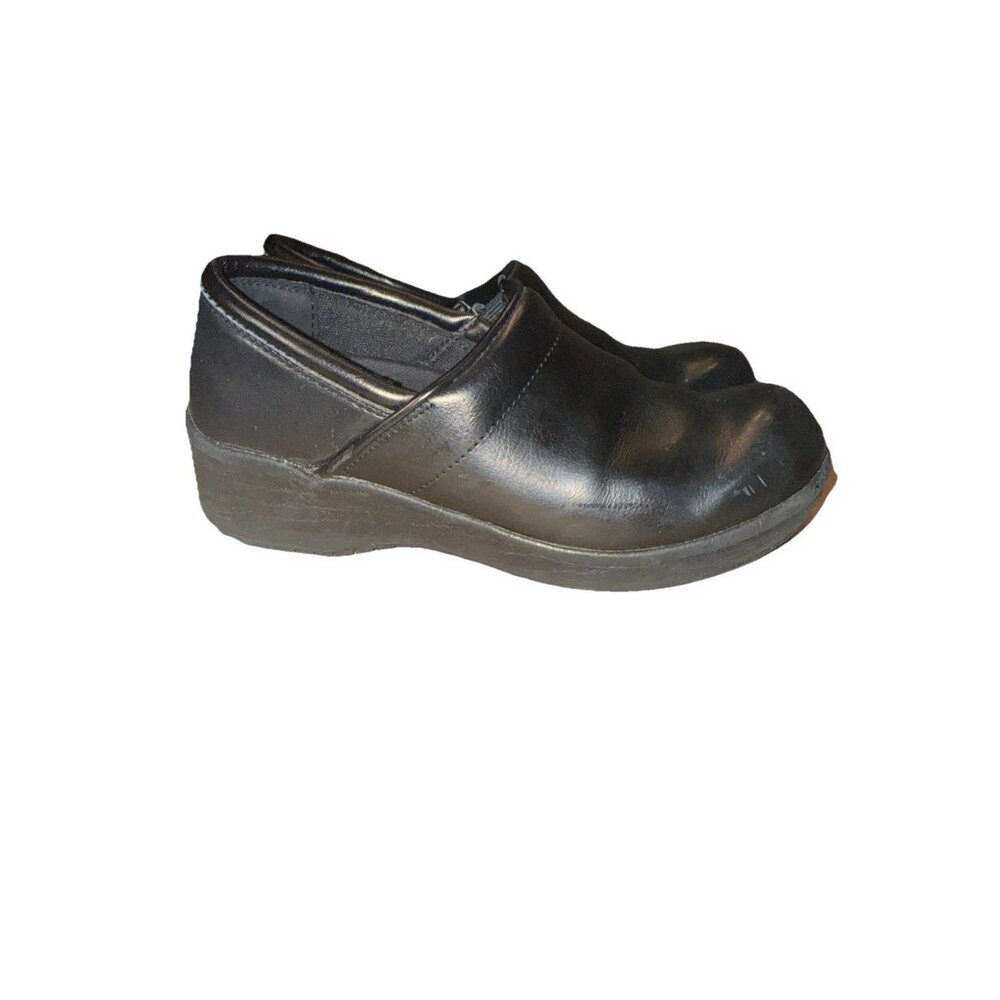 TredSafe EnduroPro Black Leather Clogs Slip Resistant Shoes Women’s Size 7